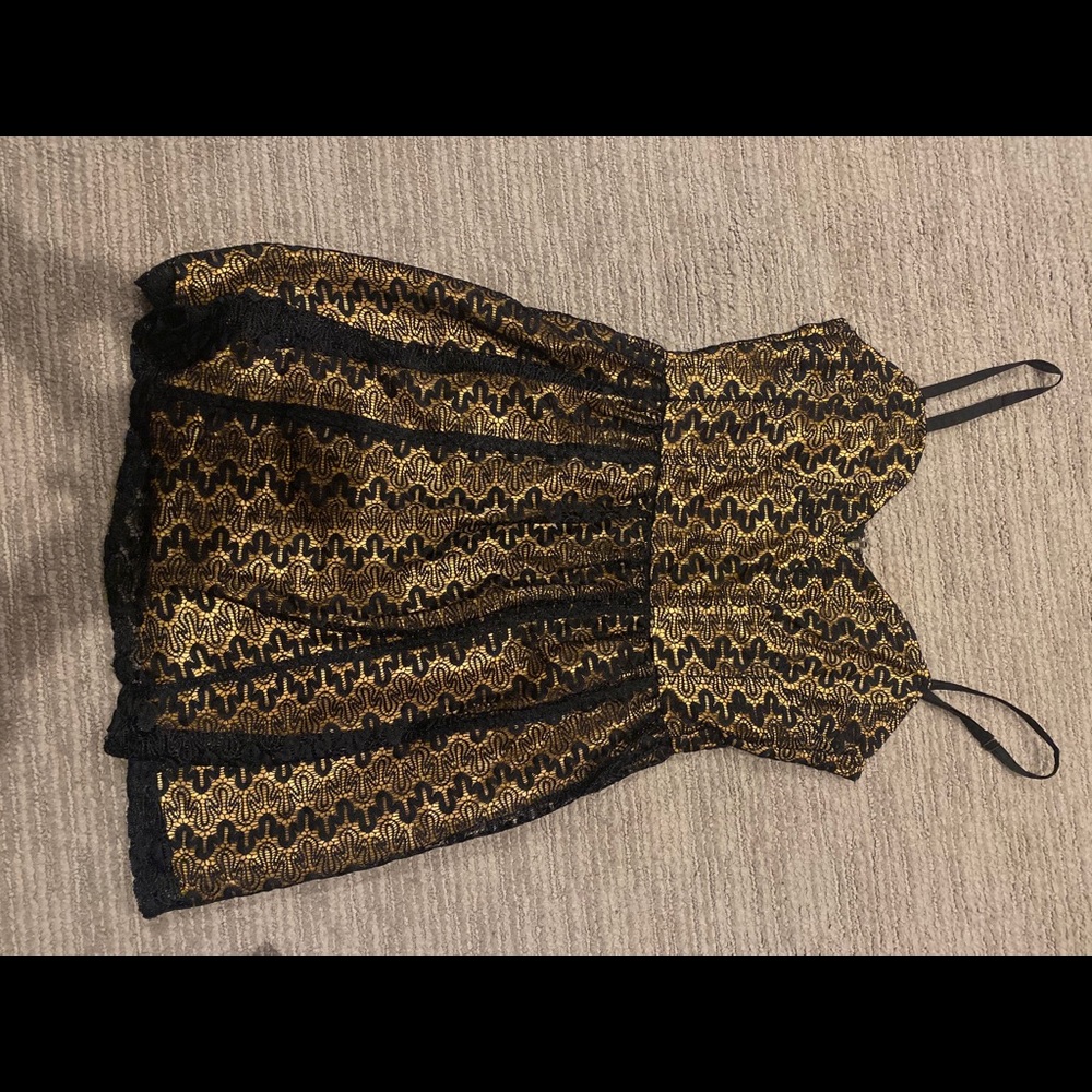 Black lace mini dress